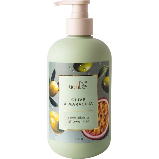 Gaivinanti alyvuogių ir pasiflorų dušo želė, 470 g.
